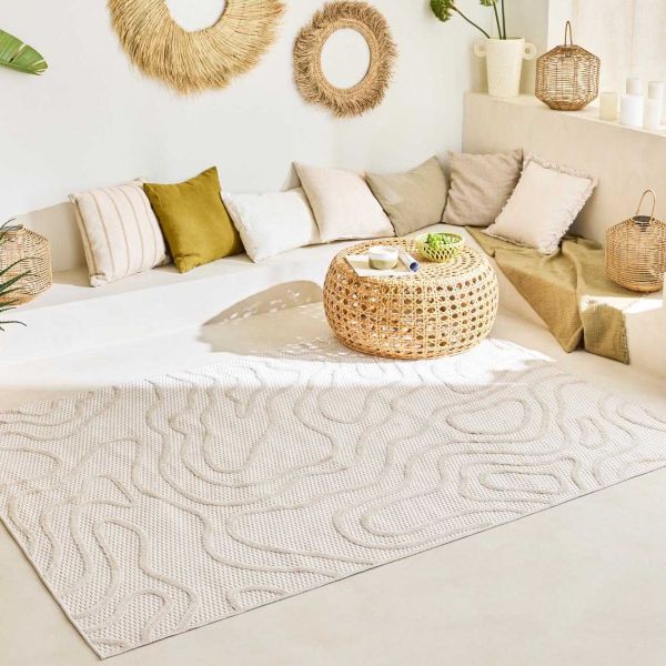Tapis intérieur extérieur en polypropylène Fira 988 blanc - 5