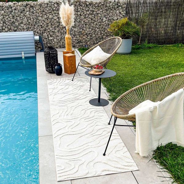 Tapis intérieur extérieur en polypropylène Fira 988 blanc - 6