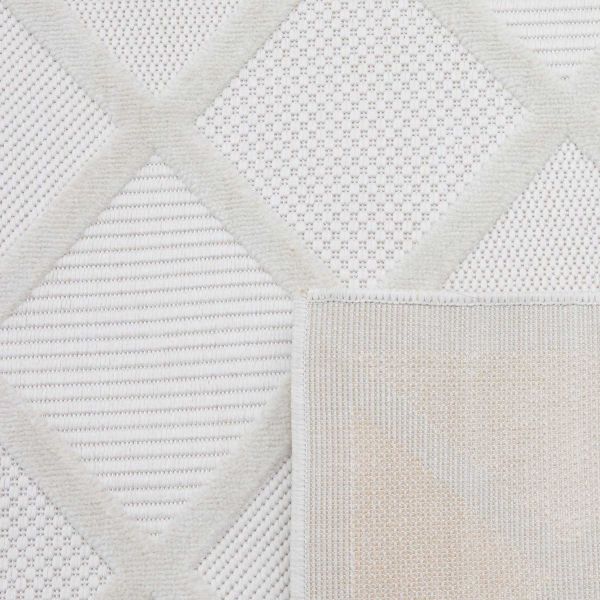 Tapis intérieur extérieur en polypropylène Fira 991 blanc - NAZ-1164