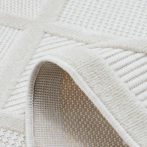 Tapis intérieur extérieur en polypropylène Fira 991 blanc - 54,90