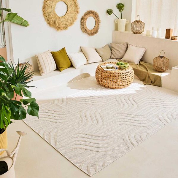 Tapis intérieur extérieur en polypropylène Fira 989 blanc - 5
