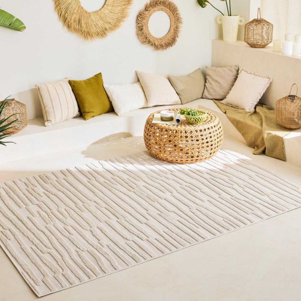 Tapis intérieur extérieur en polypropylène Fira 990 blanc - 