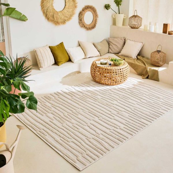 Tapis intérieur extérieur en polypropylène Fira 990 blanc - 5