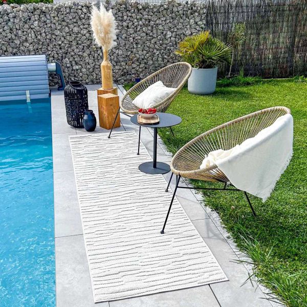 Tapis intérieur extérieur en polypropylène Fira 990 blanc - 6