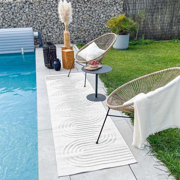 Tapis intérieur extérieur en polypropylène Fira 987 blanc - 6