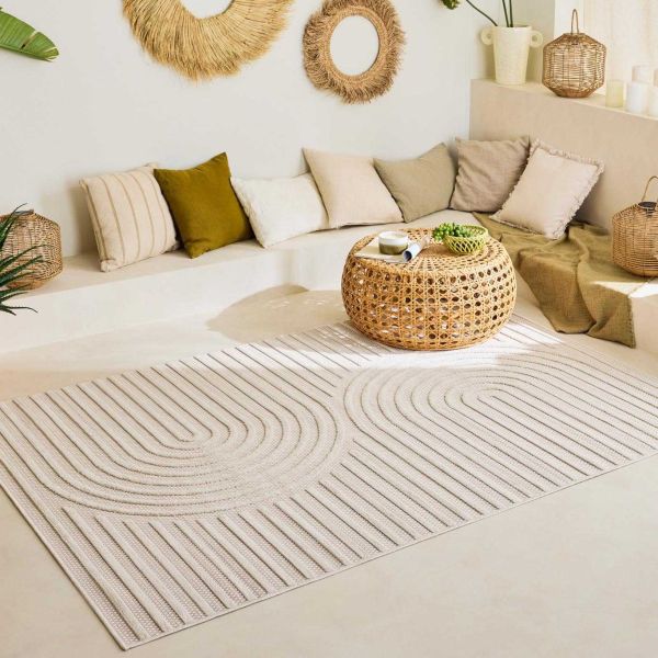 Tapis intérieur extérieur en polypropylène Fira 986 blanc - 5