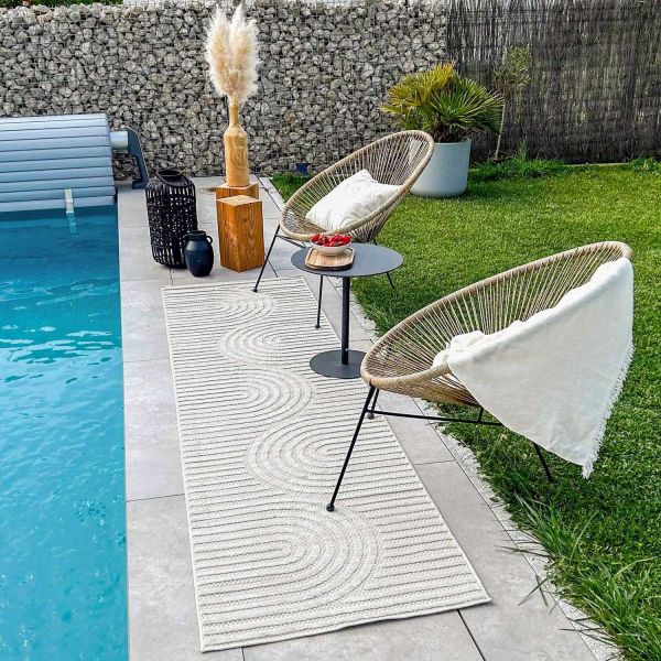 Tapis intérieur extérieur en polypropylène Fira 986 blanc - 6