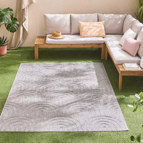 Tapis intérieur extérieur en polypropylène Fira 985 gris - 5