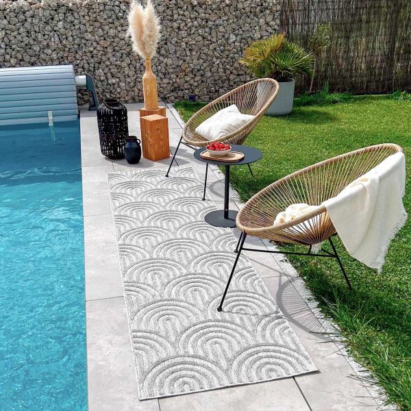 Tapis intérieur extérieur en polypropylène Fira 985 gris - 6