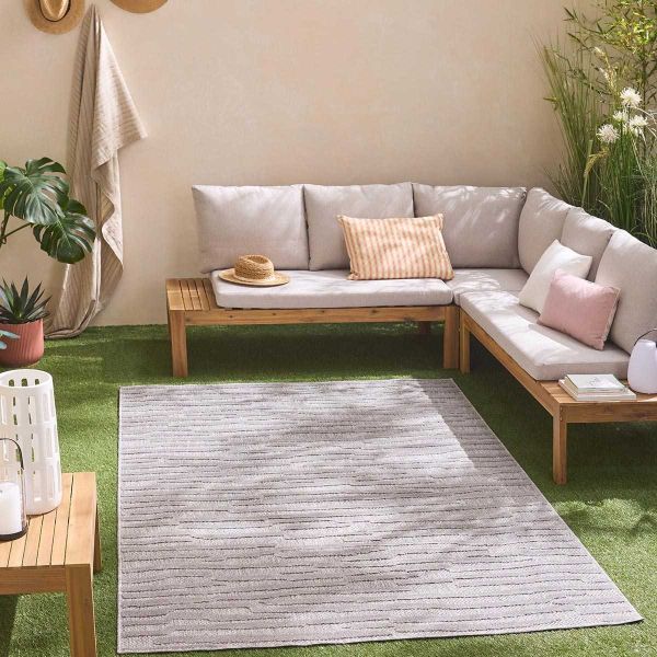 Tapis intérieur extérieur en polypropylène Fira 990 gris - 5