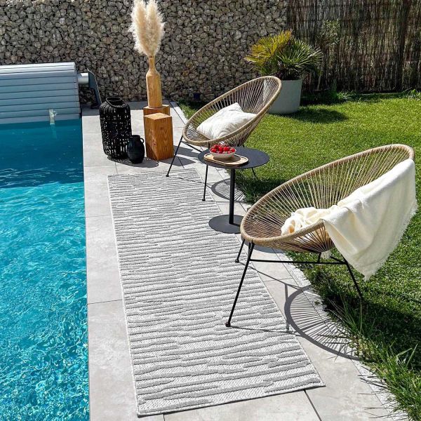 Tapis intérieur extérieur en polypropylène Fira 990 gris - 6