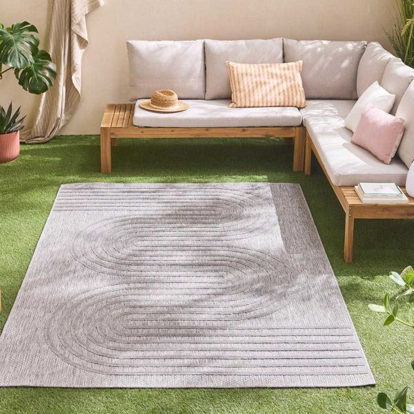 Tapis intérieur extérieur en polypropylène Fira 987 gris - 5