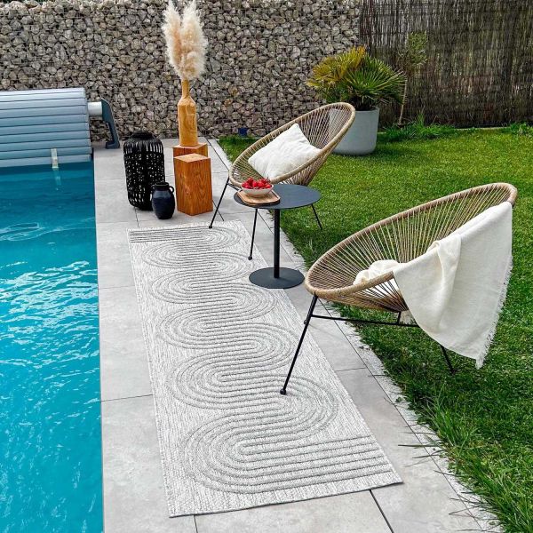 Tapis intérieur extérieur en polypropylène Fira 987 gris - 6