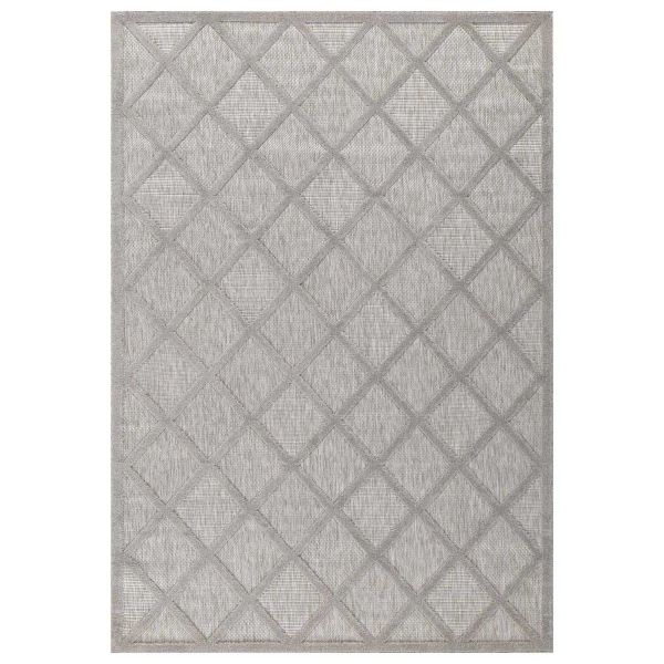 Tapis intérieur extérieur en polypropylène Fira 991 gris