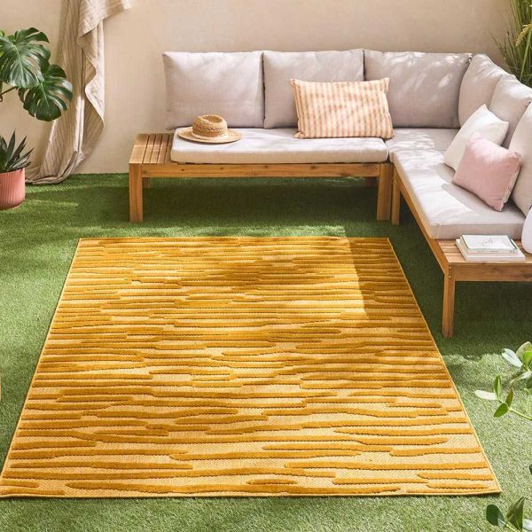 Tapis intérieur extérieur en polypropylène Fira 990 jaune - 