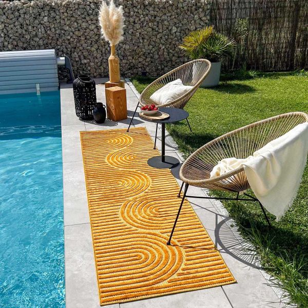 Tapis intérieur extérieur en polypropylène Fira 986 jaune - 6