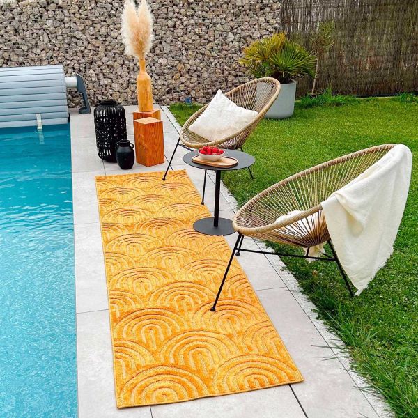 Tapis intérieur extérieur en polypropylène Fira 985 jaune - 6