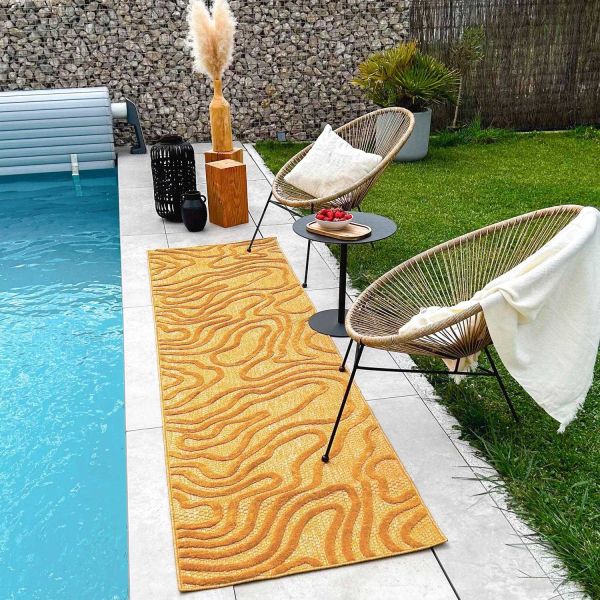 Tapis intérieur extérieur en polypropylène Fira 988 jaune - 6
