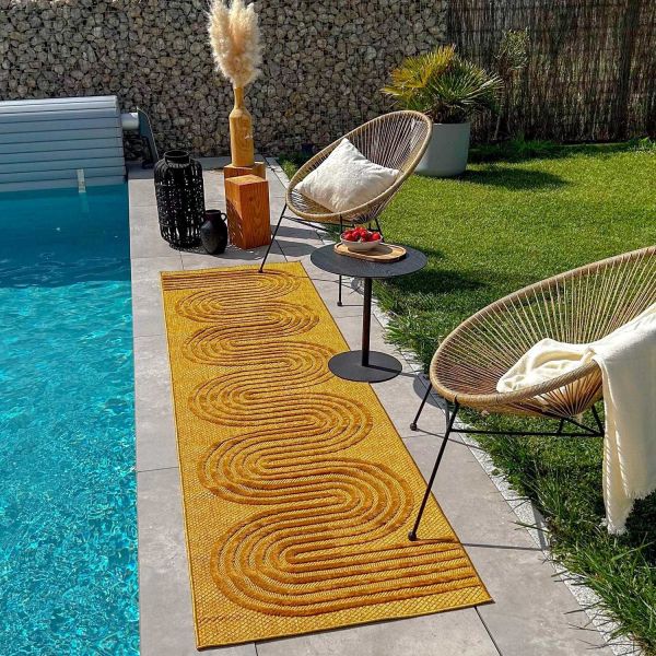 Tapis intérieur extérieur en polypropylène Fira 987 jaune - 6