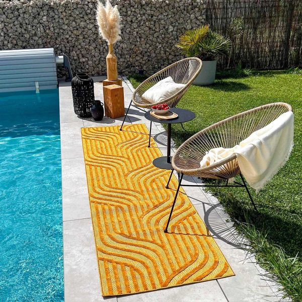 Tapis intérieur extérieur en polypropylène Fira 989 jaune - 6
