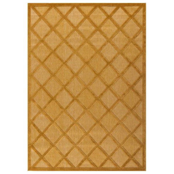 Tapis intérieur extérieur en polypropylène Fira 991 jaune