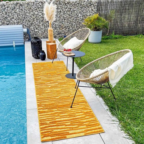 Tapis intérieur extérieur en polypropylène Fira 990 jaune - 6