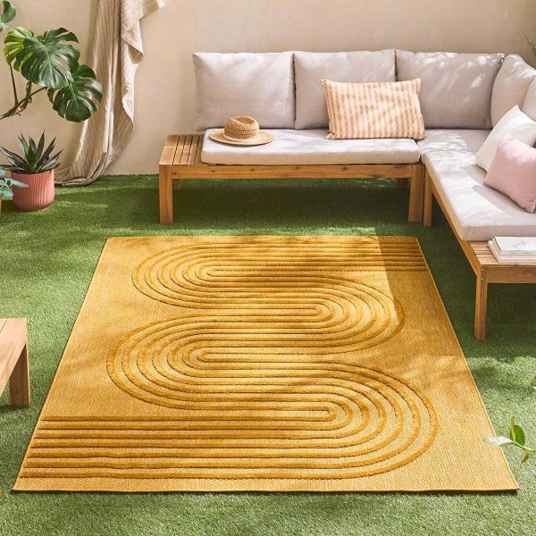 Tapis intérieur extérieur en polypropylène Fira 987 jaune - 5