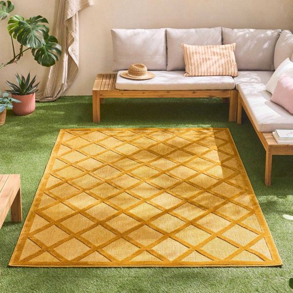 Tapis intérieur extérieur en polypropylène Fira 991 jaune - 39,90