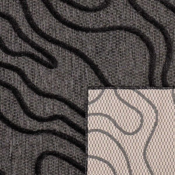 Tapis intérieur extérieur en polypropylène Fira 988 noir - NAZ-1073