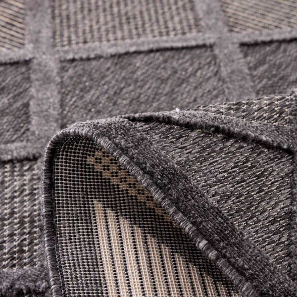 Tapis intérieur extérieur en polypropylène Fira 991 noir - 139