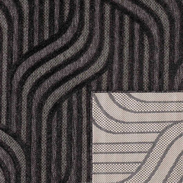 Tapis intérieur extérieur en polypropylène Fira 989 noir - NAZ-1111