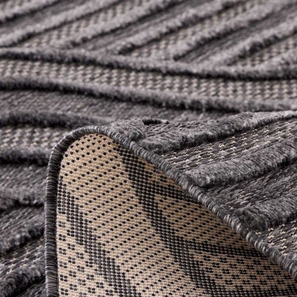 Tapis intérieur extérieur en polypropylène Fira 989 noir - 139