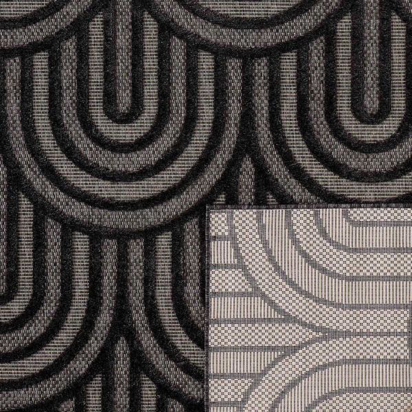Tapis intérieur extérieur en polypropylène Fira 985 noir - NAZ-0967