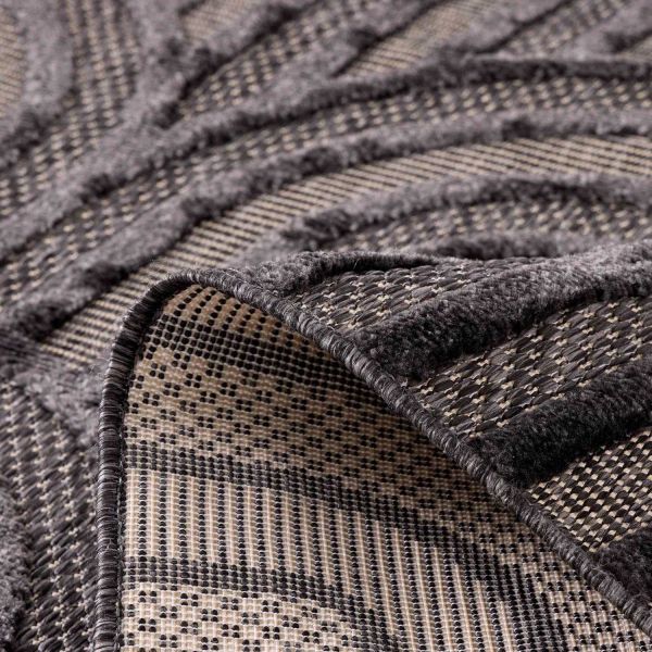 Tapis intérieur extérieur en polypropylène Fira 985 noir - 39,90