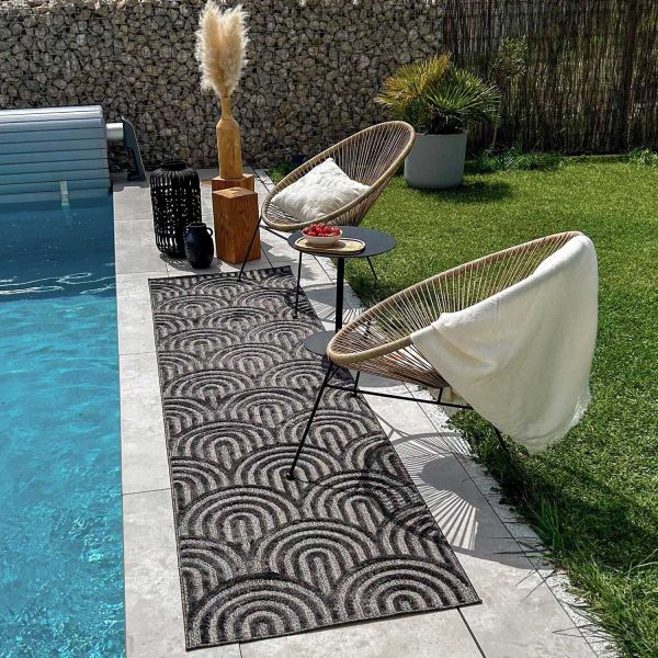 Tapis intérieur extérieur en polypropylène Fira 985 noir - 6