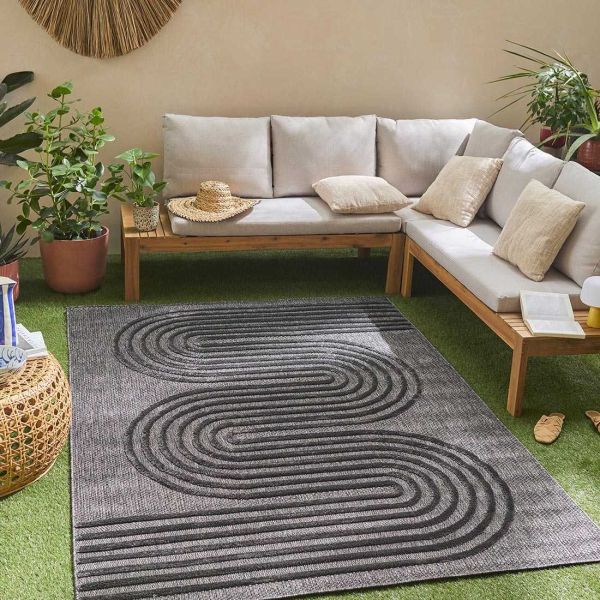 Tapis intérieur extérieur en polypropylène Fira 987 noir - 