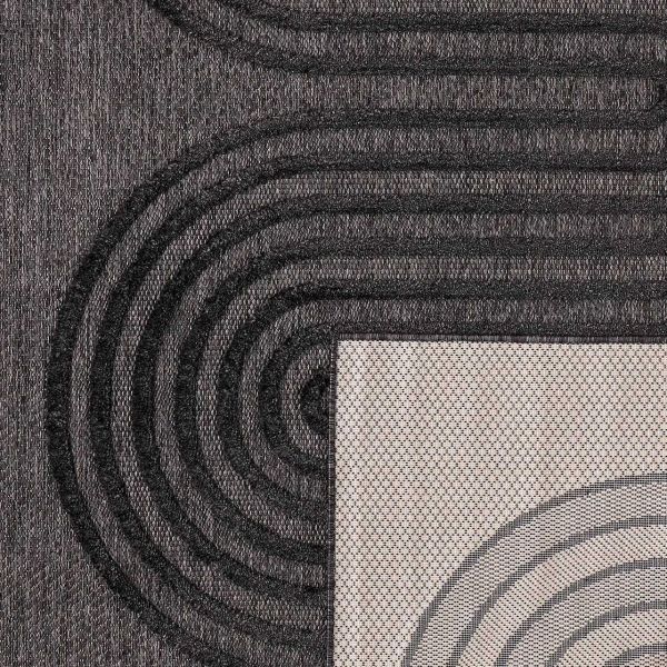 Tapis intérieur extérieur en polypropylène Fira 987 noir - NAZ-1038