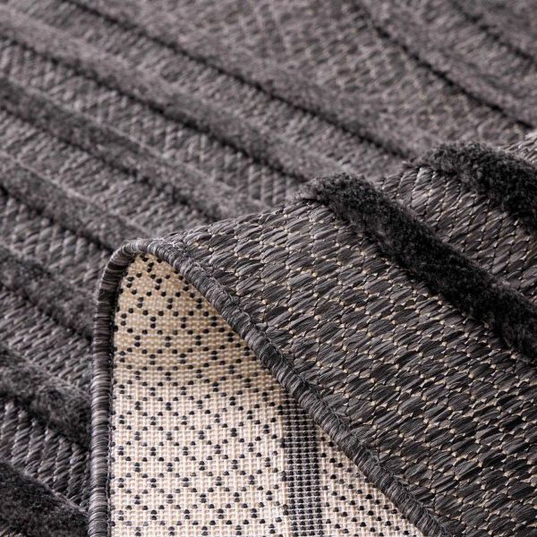 Tapis intérieur extérieur en polypropylène Fira 987 noir - 62,90