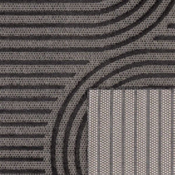Tapis intérieur extérieur en polypropylène Fira 986 noir - NAZ-1006