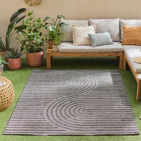Tapis intérieur extérieur en polypropylène Fira 986 noir - 5