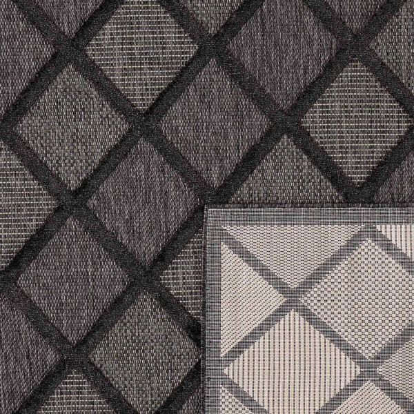 Tapis intérieur extérieur en polypropylène Fira 991 noir - NAZ-1180