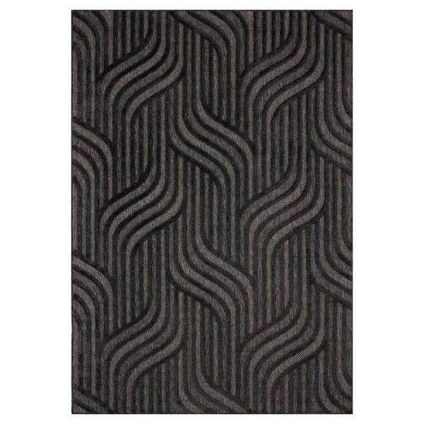 Tapis intérieur extérieur en polypropylène Fira 989 noir