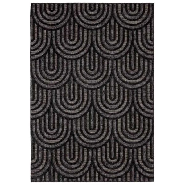 Tapis intérieur extérieur en polypropylène Fira 985 noir