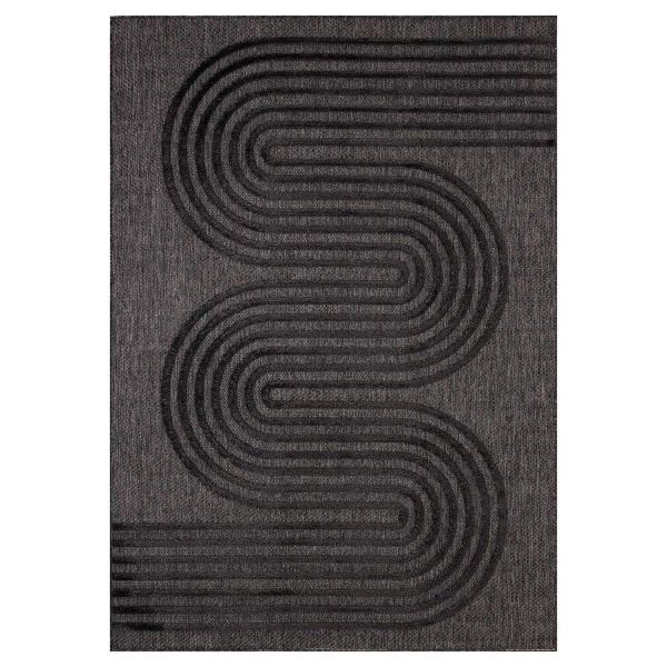 Tapis intérieur extérieur en polypropylène Fira 987 noir