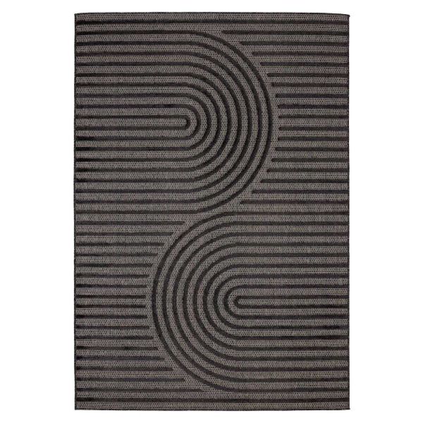 Tapis intérieur extérieur en polypropylène Fira 986 noir