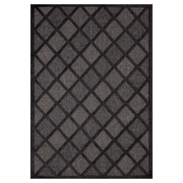 Tapis intérieur extérieur en polypropylène Fira 991 noir
