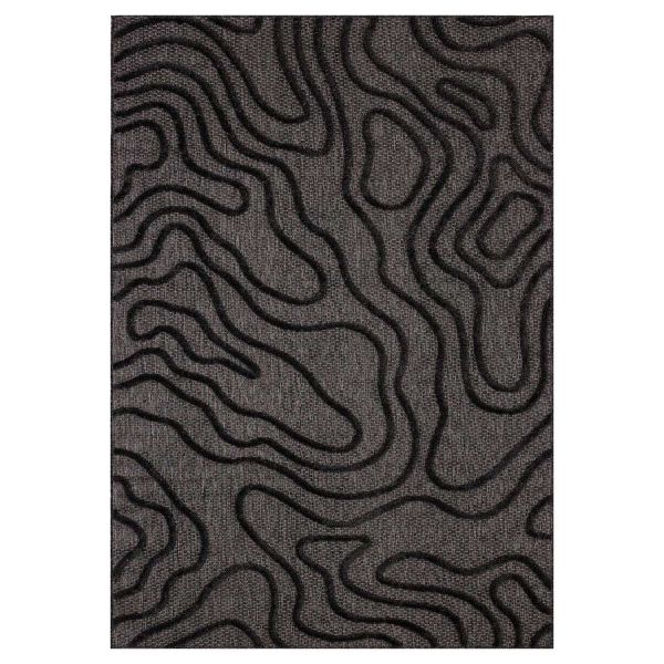 Tapis intérieur extérieur en polypropylène Fira 988 noir