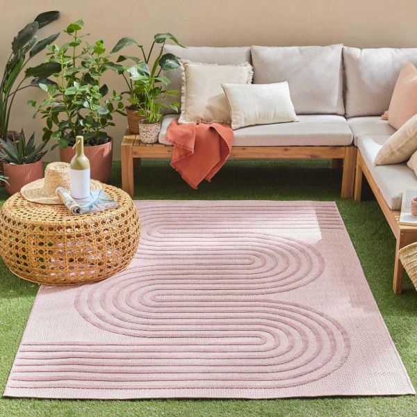 Tapis intérieur extérieur en polypropylène Fira 987 rose - 5