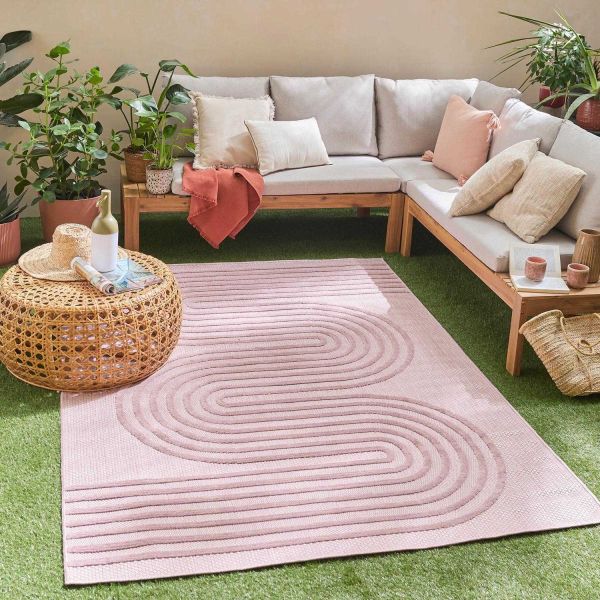 Tapis intérieur extérieur en polypropylène Fira 987 rose - 