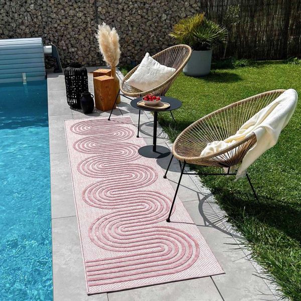 Tapis intérieur extérieur en polypropylène Fira 987 rose - 6